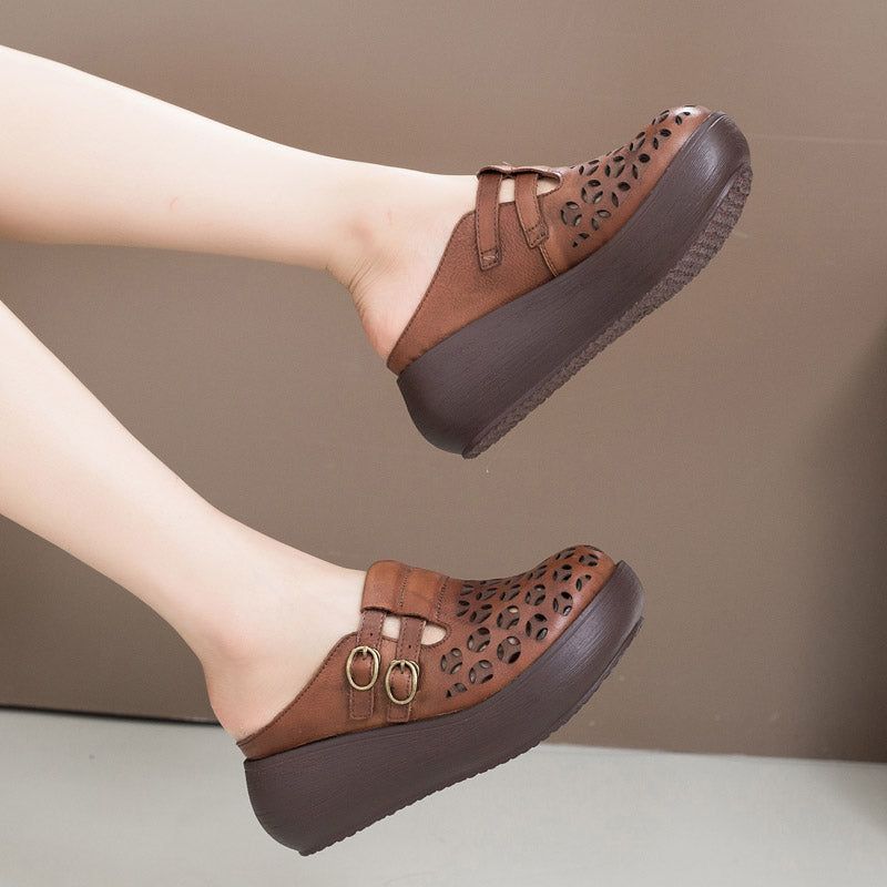 Sommer Hohle Handgefertigte Keilhausschuhe | Geschenk Schuhe