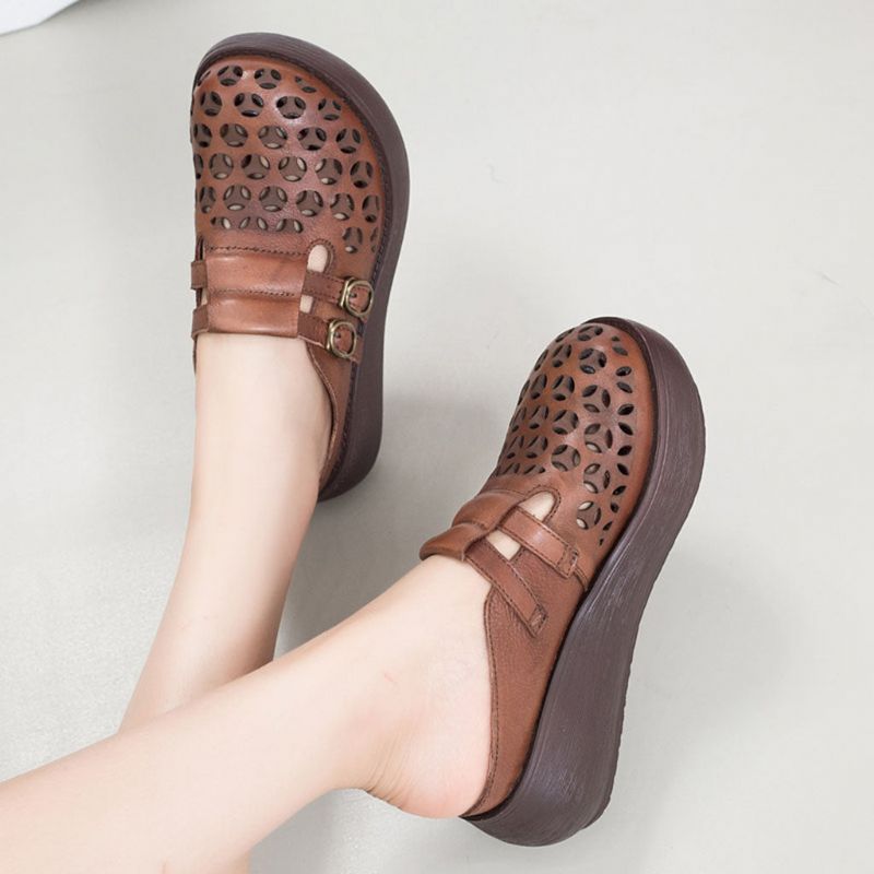 Sommer Hohle Handgefertigte Keilhausschuhe | Geschenk Schuhe