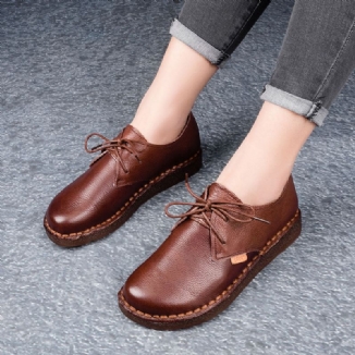 Handgemachte Flache Schnürschuhe Für Damen Retro 35-43