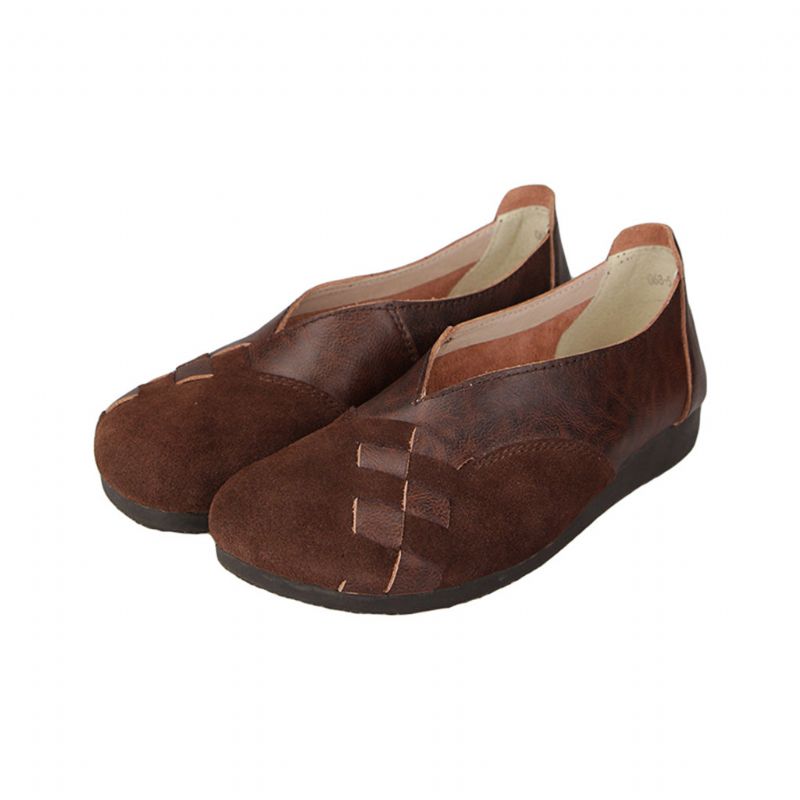 Lässige Retro Leder Handgefertigte Flache Schuhe | Geschenk Schuhe