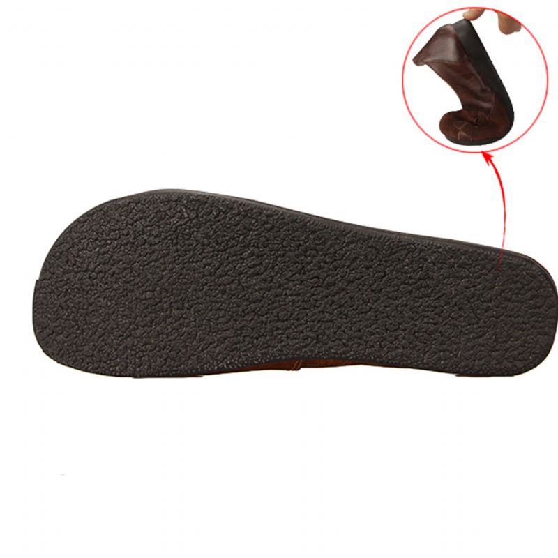 Lässige Retro Leder Handgefertigte Flache Schuhe | Geschenk Schuhe