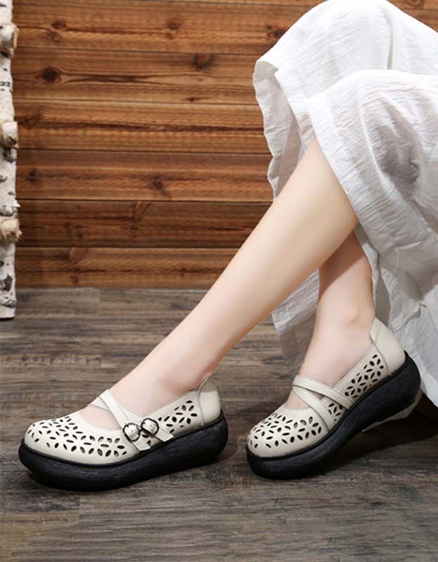Handgefertigte Retro-sandalen Mit Kreuzschnalle Vorne