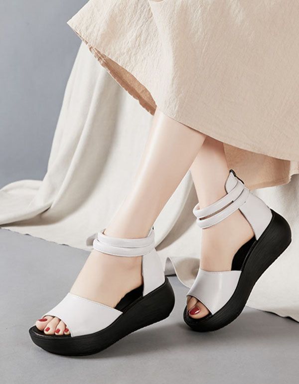 Handgemachte Sommer-leder-fesselriemen-sandalen
