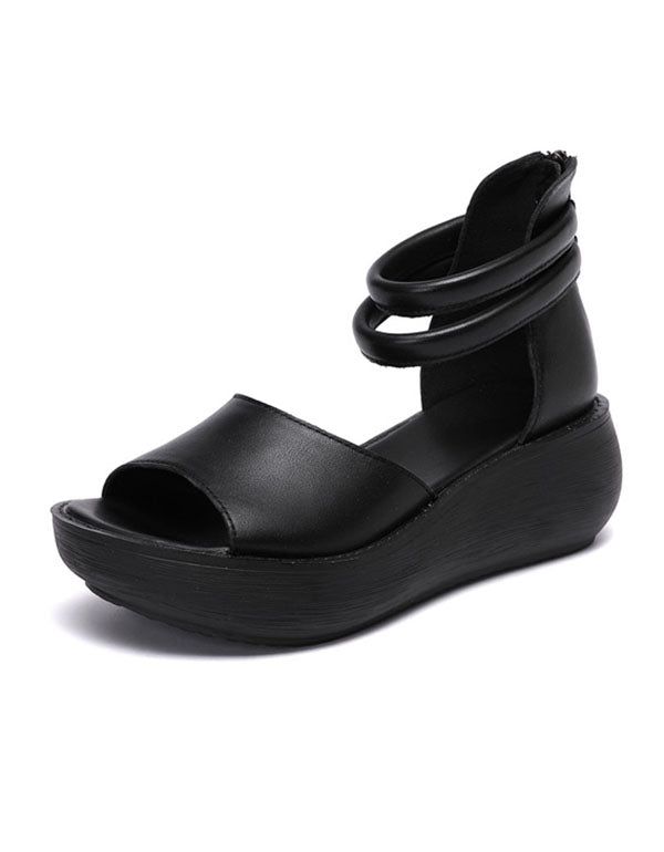 Handgemachte Sommer-leder-fesselriemen-sandalen