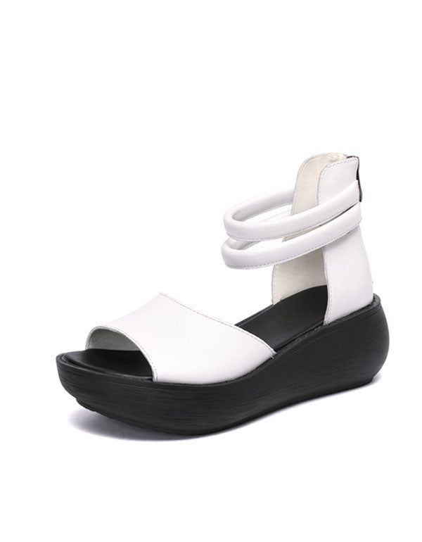 Handgemachte Sommer-leder-fesselriemen-sandalen
