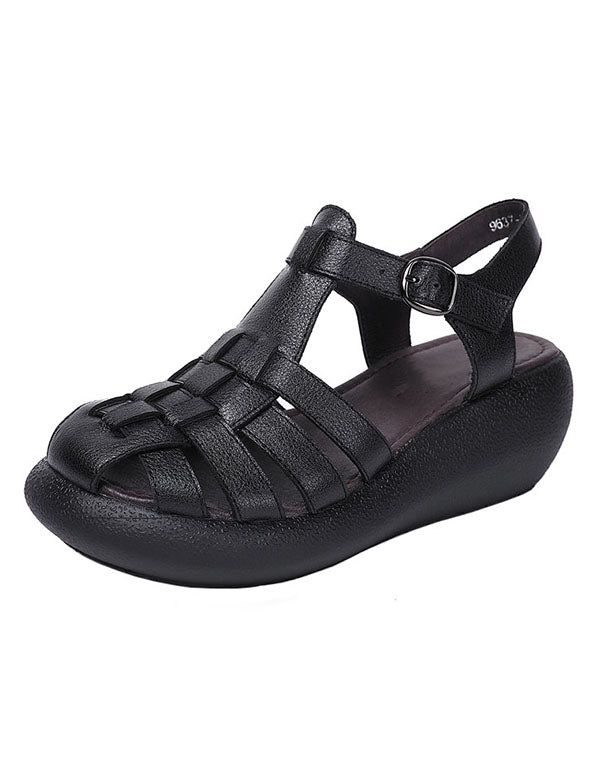 Römersandalen Aus Leder Im Retro-stil