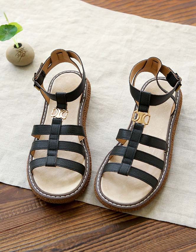 Handgefertigte Retro-riemchensandalen Urlaub