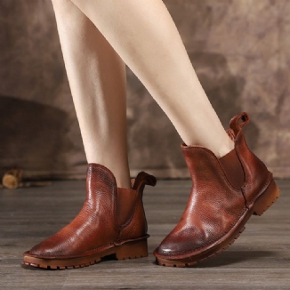 Herbst-winter-leder-retro-kurzstiefel Mit Weichem Boden | Geschenk Schuhe