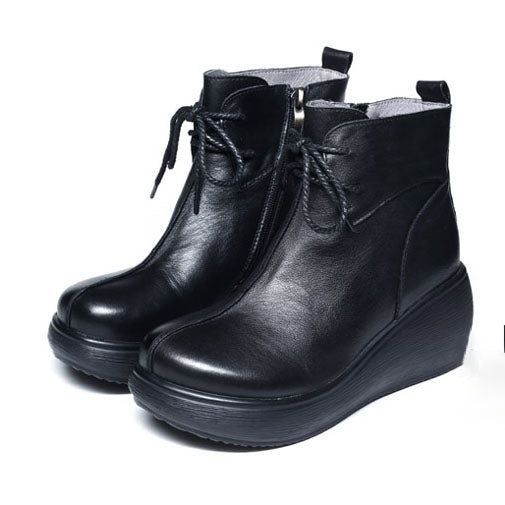 Herbst-winter-retro-plattform-keil-frauen-aufladungen | Geschenk-schuhe