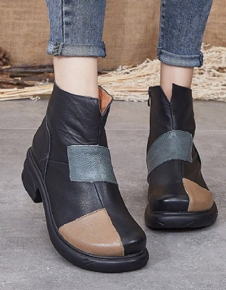 Herbst-winter-samt-stiefel Mit Dicken Absätzen