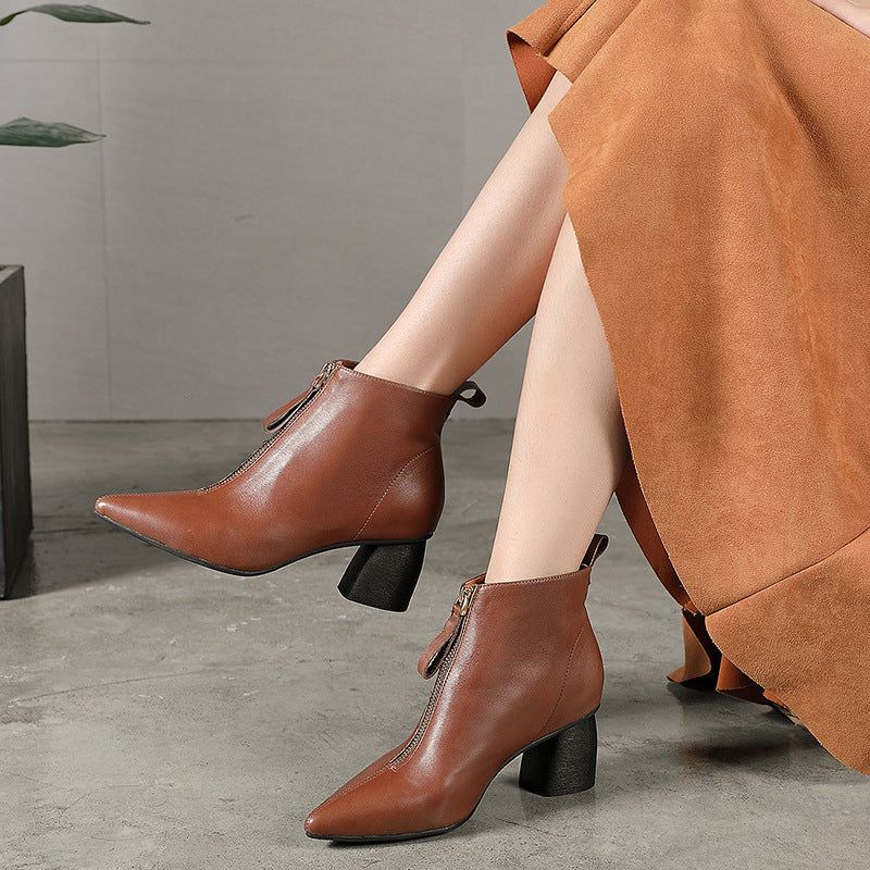Herbst-winter-spitze Hochhackige Damenmode-stiefel| Geschenk Schuhe