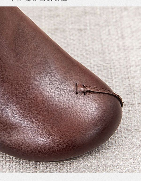 Bequeme Retro-damenstiefel Mit Dicken Absätzen
