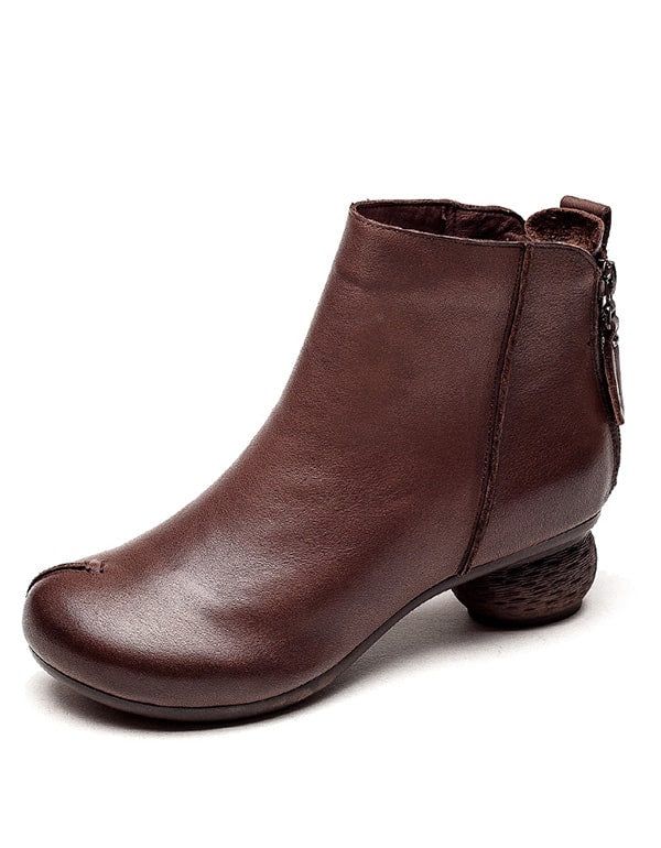 Bequeme Retro-damenstiefel Mit Dicken Absätzen