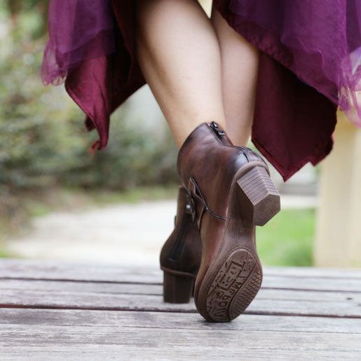 Klobige Kurze Stiefel Mit Retro-blume | Geschenk Schuhe