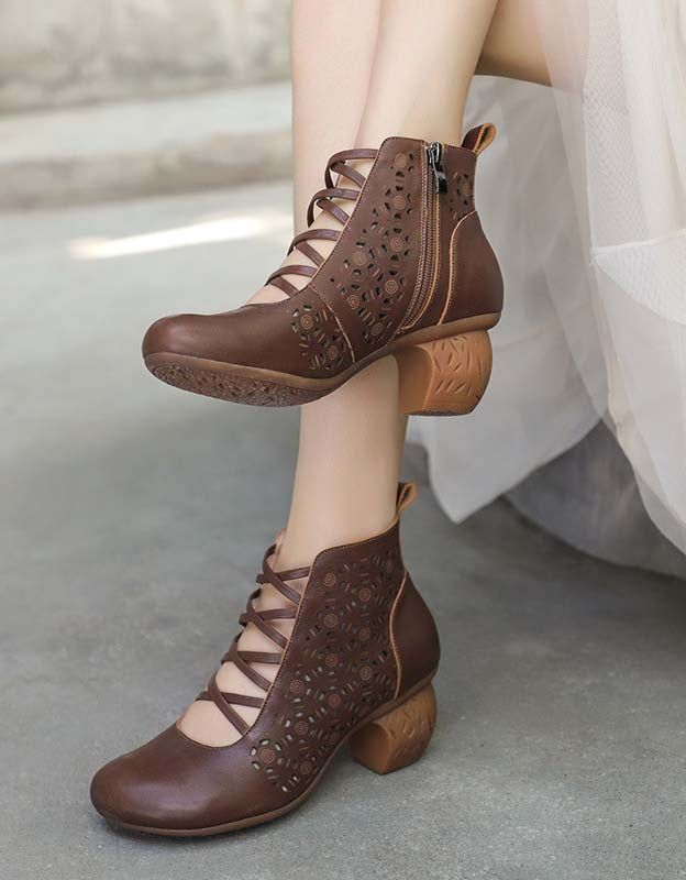 Vintage Handgemachte Römische Mode Klobige Stiefel