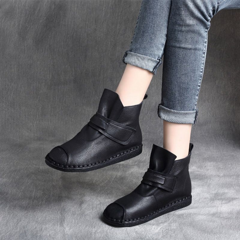 Lässige Retro Leder Handgefertigte Kurze Stiefel | Geschenk Schuhe