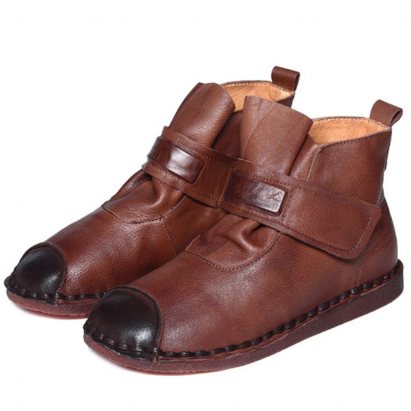 Lässige Retro Leder Handgefertigte Kurze Stiefel | Geschenk Schuhe