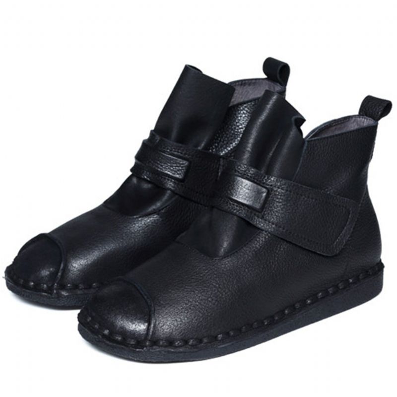 Lässige Retro Leder Handgefertigte Kurze Stiefel | Geschenk Schuhe