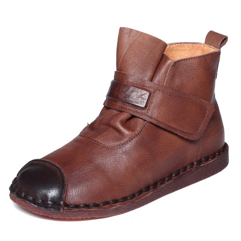 Lässige Retro Leder Handgefertigte Kurze Stiefel | Geschenk Schuhe
