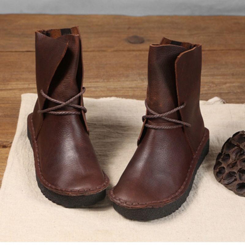 Retro Handgefertigte Lässige Lederstiefel | Geschenk Schuhe