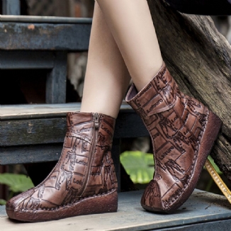 Retro Wedges Square Toe Bequeme Stiefel | Geschenk Schuhe