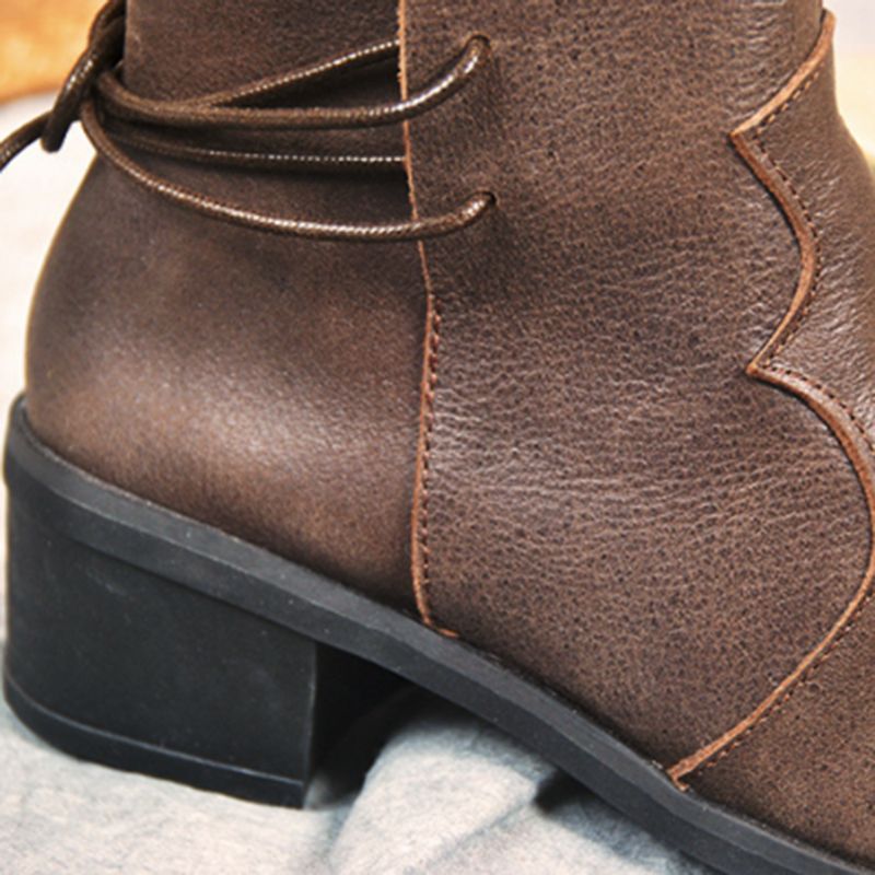 Samt-damenstiefel Mit Mittelhohem Absatz | Geschenk Schuhe
