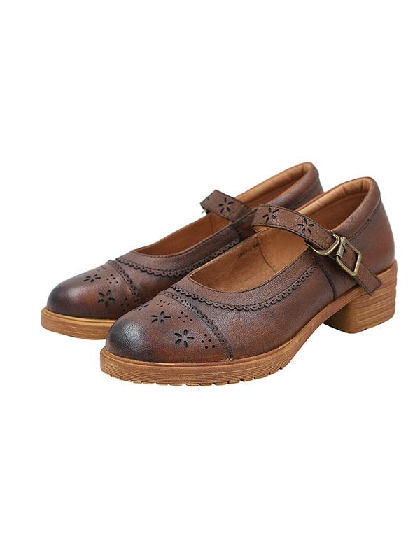 Frühlings-retro-leder-mary-jane-schuhe