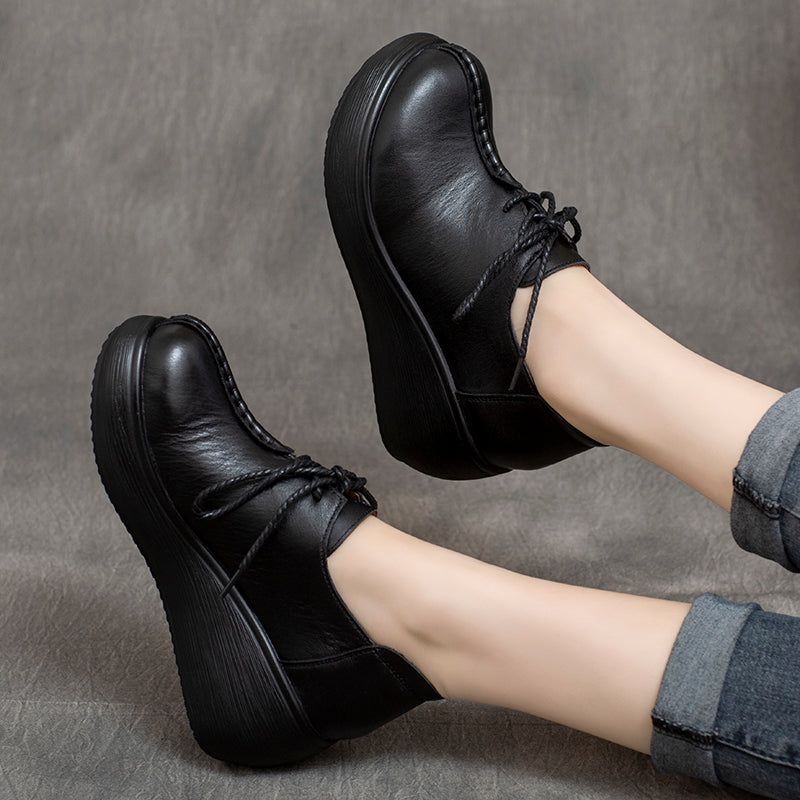 Spring Lace-up Platform Wasserdichte Damenschuhe