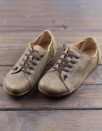 Bequeme Handgefertigte Retro-schnürschuhe Für Herren Aus Leder