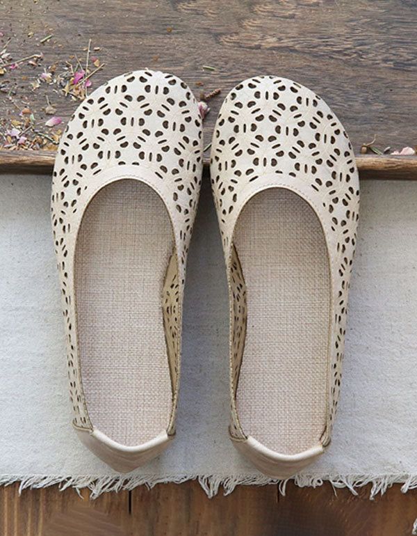 Handgemachte Bequeme Hohle Sommer-flats
