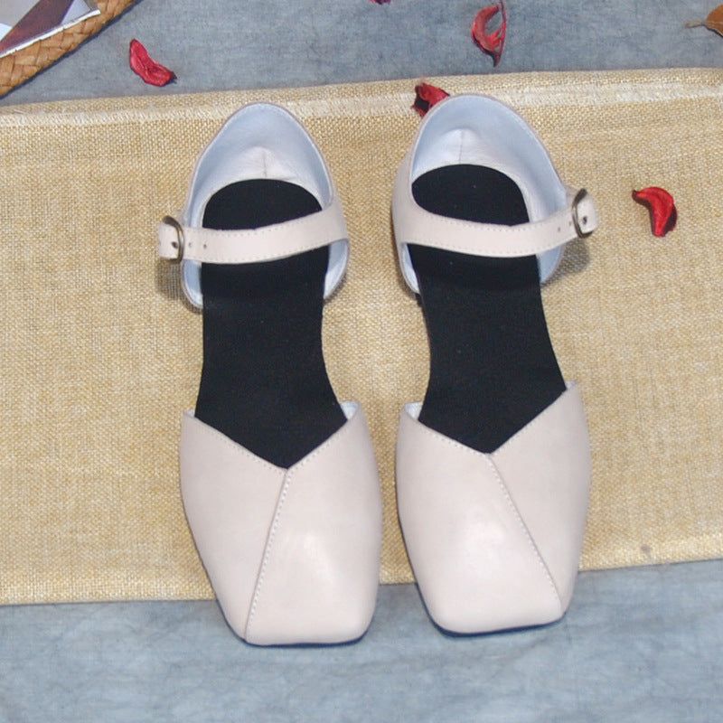 Square Head Retro Damen Sommersandalen