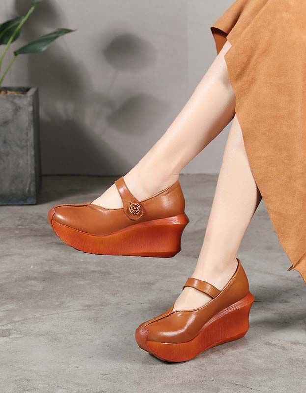 Handgemachte Sommerliche Elegante Retro-sandalen Mit Keilabsatz