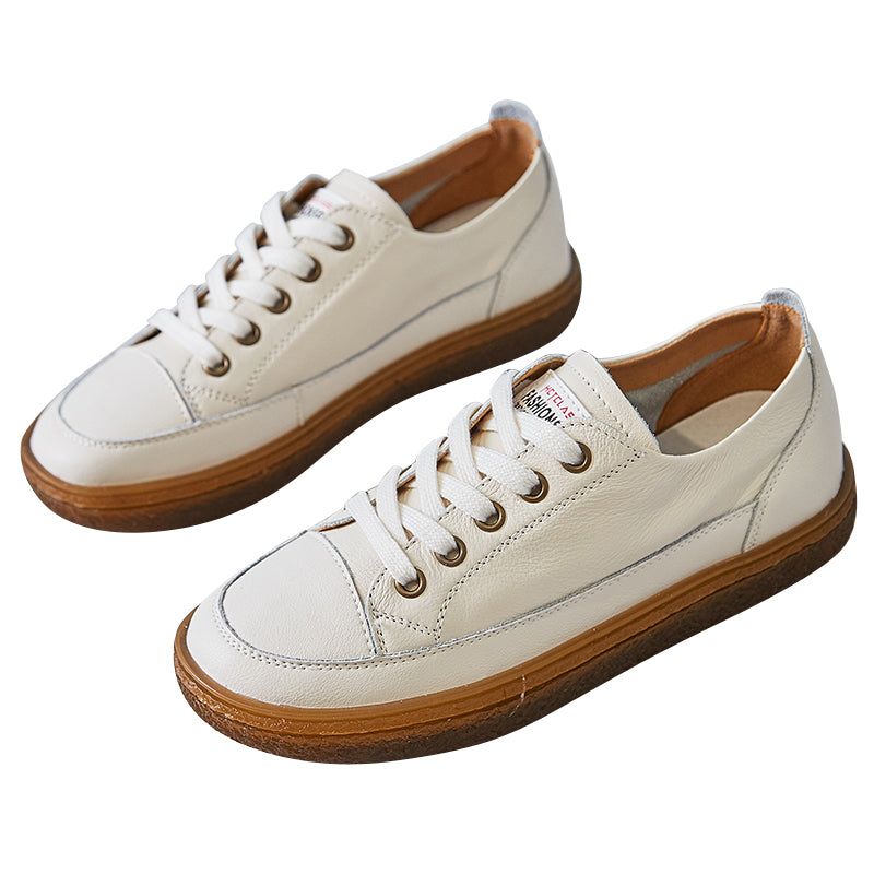 Retro-lederschnürung Beiläufige Damenschuhe