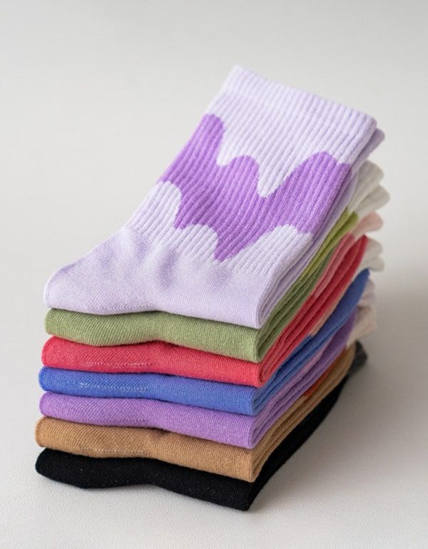 3 Paar Baumwollsocken In Regenbogenfarben